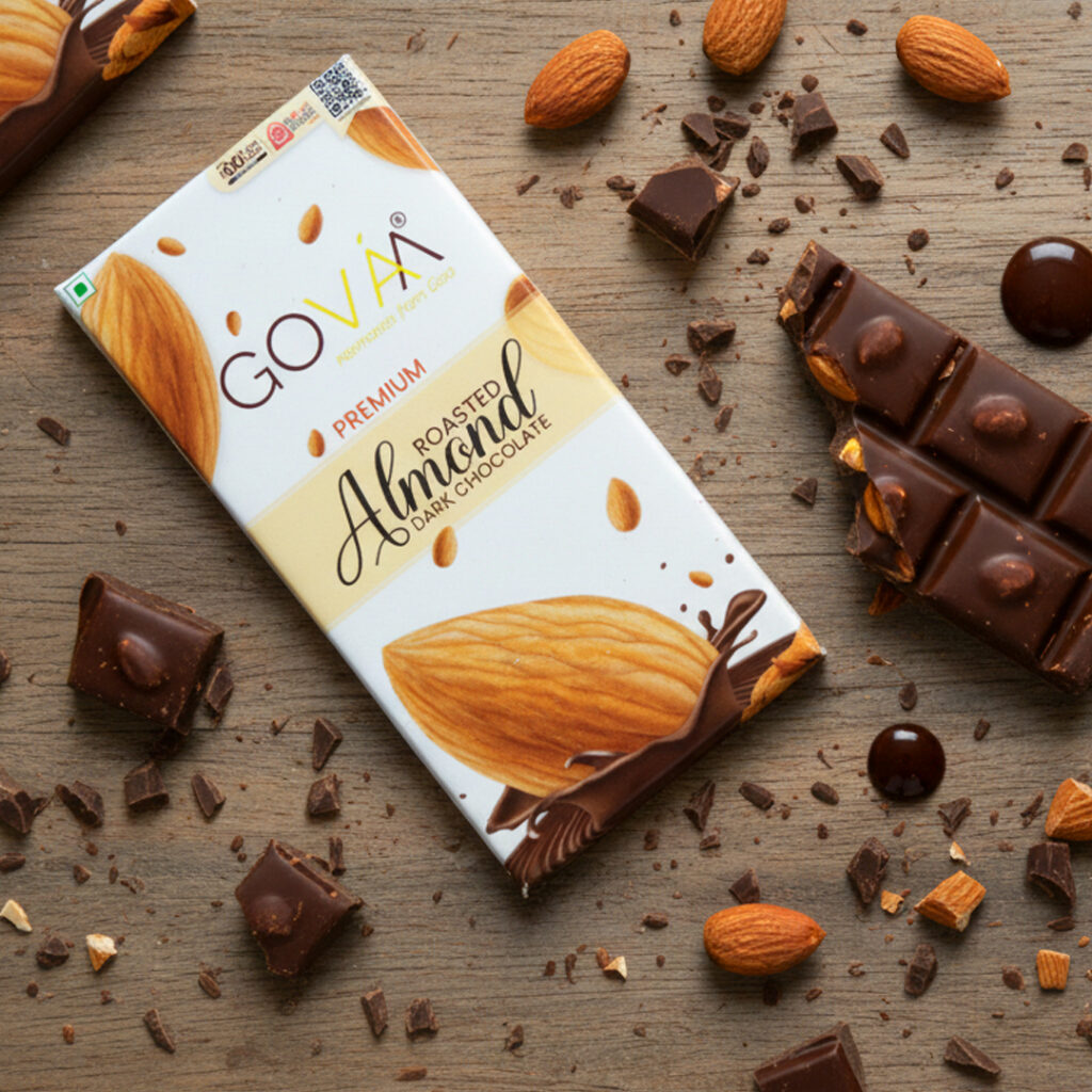 Premium Roasted Almond Dark Chocolate (80g Pack)