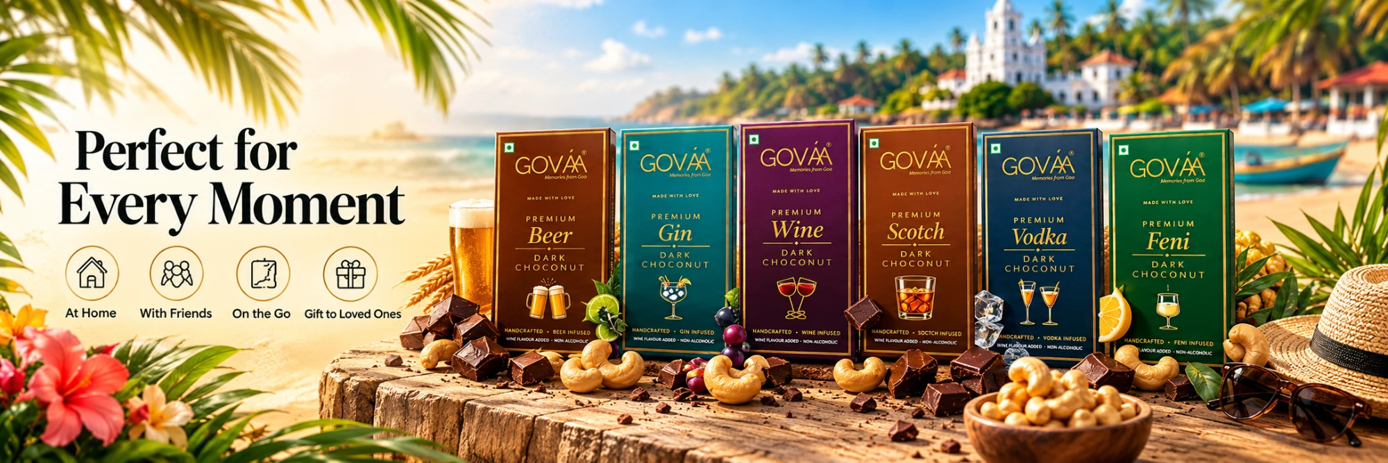 Perfect for every moment - GOVAA Beer, Gin, Wine, Scotch, Vodka and Feni Dark Choconut